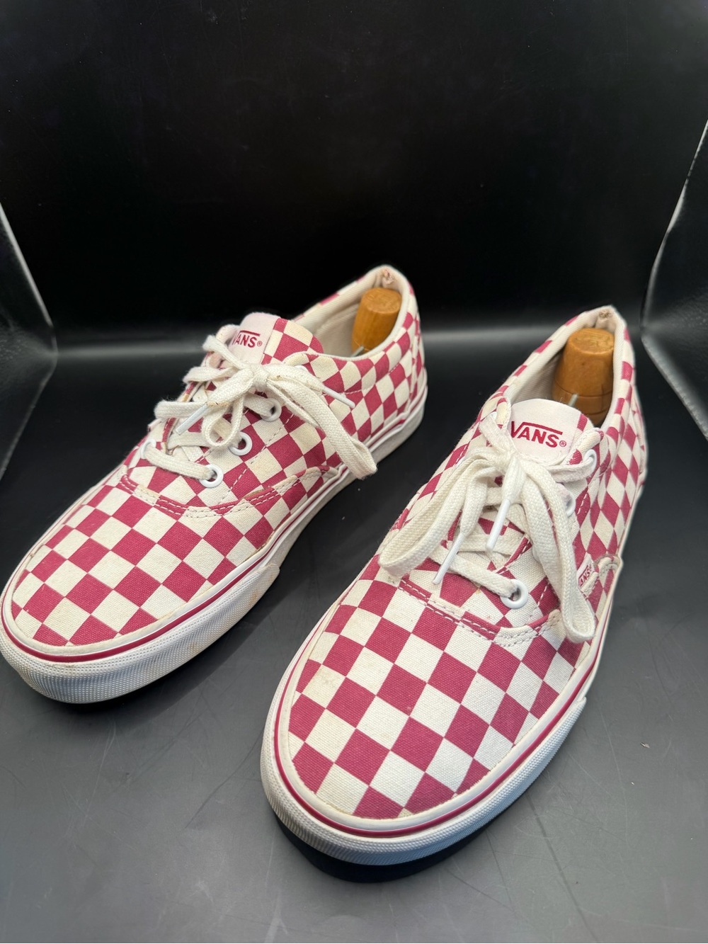 Vans Authentic Pink White Checkerboard Canvas Sneakers Women’s 8